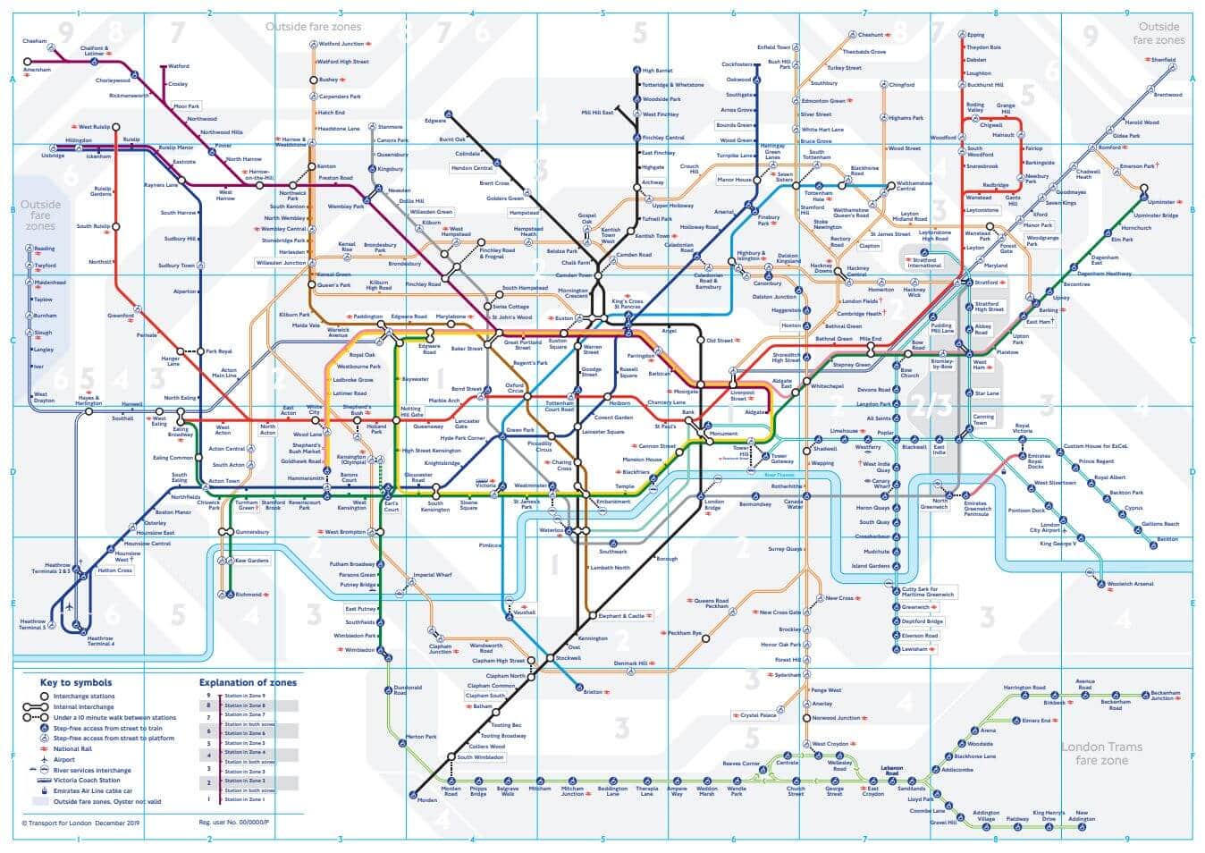 london tube map zone 1